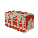 Xmas Deer Knitted Print Leather Tissue Box Cover