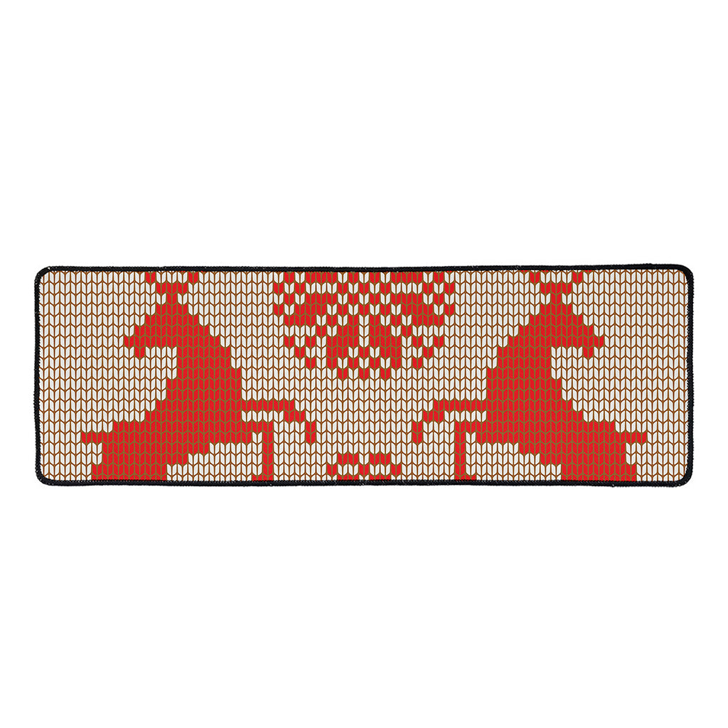 Xmas Deer Knitted Print Long Kitchen Mat