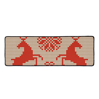 Xmas Deer Knitted Print Long Kitchen Mat