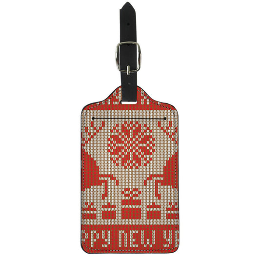 Xmas Deer Knitted Print Luggage Tag