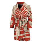 Xmas Deer Knitted Print Men's Bathrobe