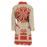 Xmas Deer Knitted Print Men's Bathrobe