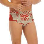 Xmas Deer Knitted Print Men's Briefs