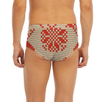 Xmas Deer Knitted Print Men's Briefs