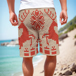 Xmas Deer Knitted Print Men's Cargo Shorts