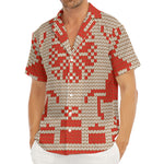 Xmas Deer Knitted Print Men's Deep V-Neck Shirt