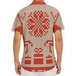 Xmas Deer Knitted Print Men's Deep V-Neck Shirt