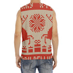 Xmas Deer Knitted Print Men's Fitness Tank Top