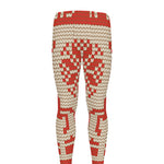 Xmas Deer Knitted Print Men's leggings