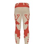 Xmas Deer Knitted Print Men's leggings
