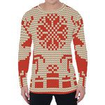 Xmas Deer Knitted Print Men's Long Sleeve T-Shirt