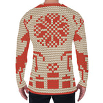 Xmas Deer Knitted Print Men's Long Sleeve T-Shirt