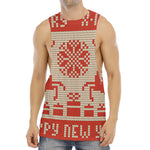 Xmas Deer Knitted Print Men's Muscle Tank Top