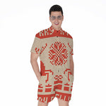 Xmas Deer Knitted Print Men's Rompers