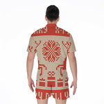 Xmas Deer Knitted Print Men's Rompers