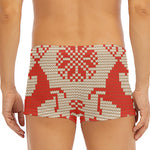 Xmas Deer Knitted Print Men's Short Boxer Briefs
