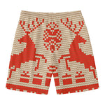 Xmas Deer Knitted Print Men's Swim Trunks