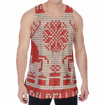 Xmas Deer Knitted Print Men's Velvet Tank Top