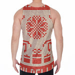 Xmas Deer Knitted Print Men's Velvet Tank Top