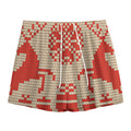 Xmas Deer Knitted Print Mesh Shorts