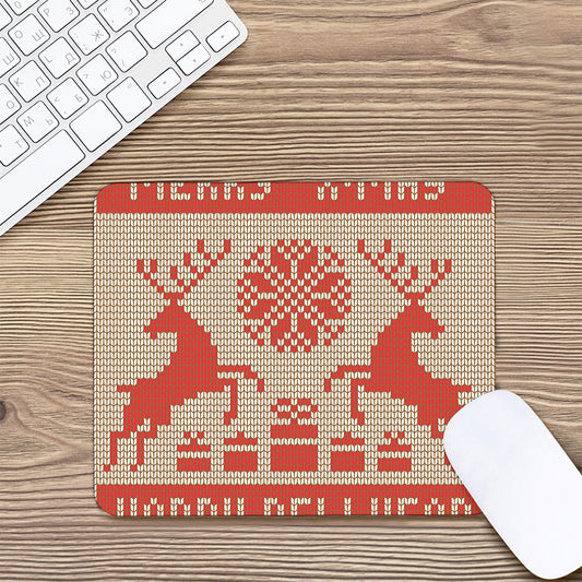 Xmas Deer Knitted Print Mouse Pad