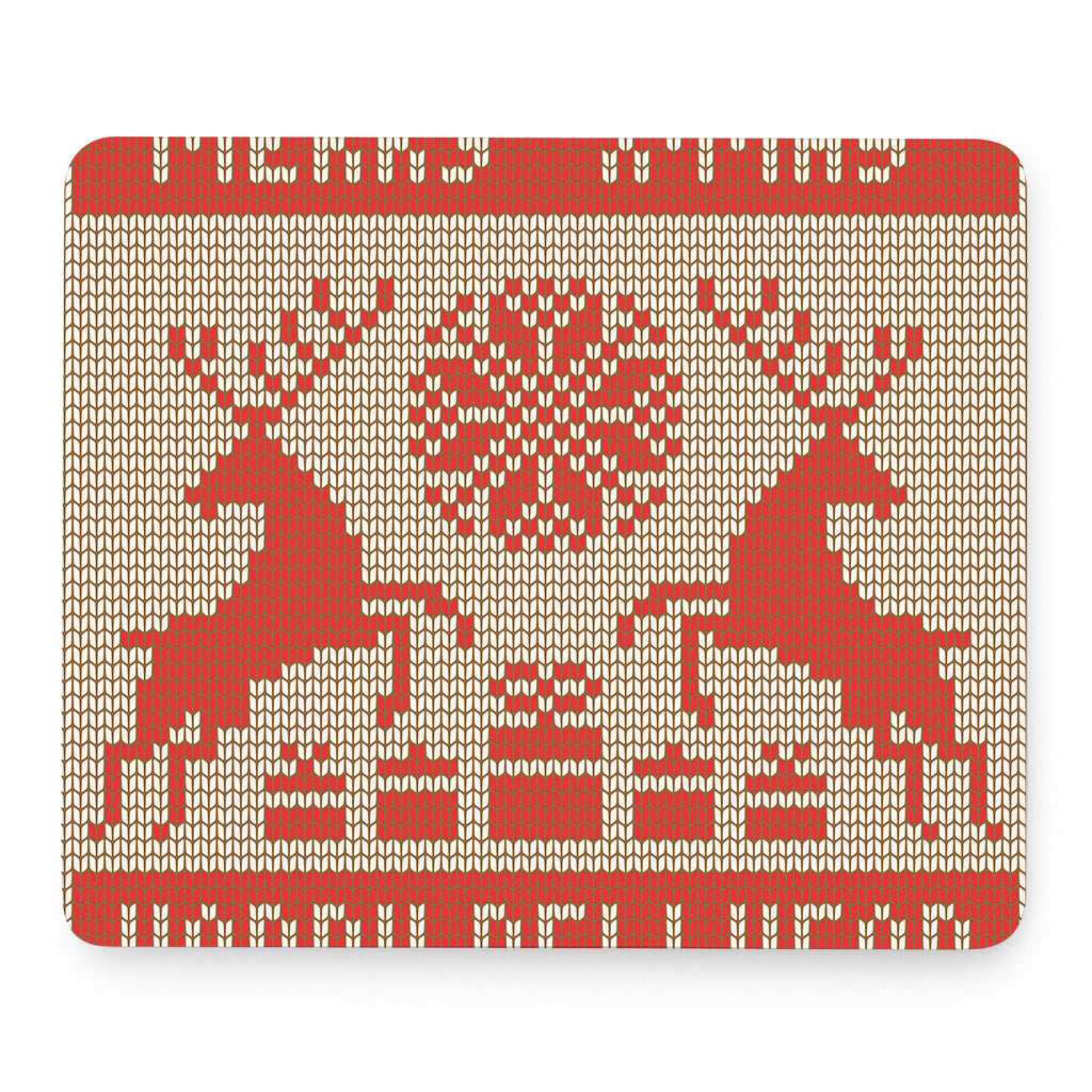 Xmas Deer Knitted Print Mouse Pad