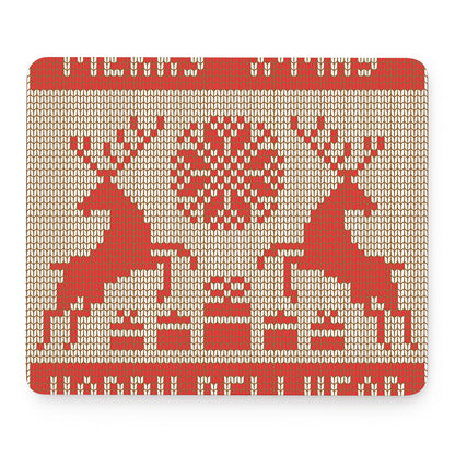 Xmas Deer Knitted Print Mouse Pad