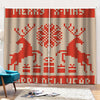 Xmas Deer Knitted Print Pencil Pleat Curtains