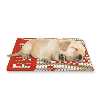 Xmas Deer Knitted Print Pet Cooling Mat Cover