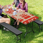 Xmas Deer Knitted Print Picnic Table Cover