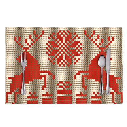 Xmas Deer Knitted Print Placemat