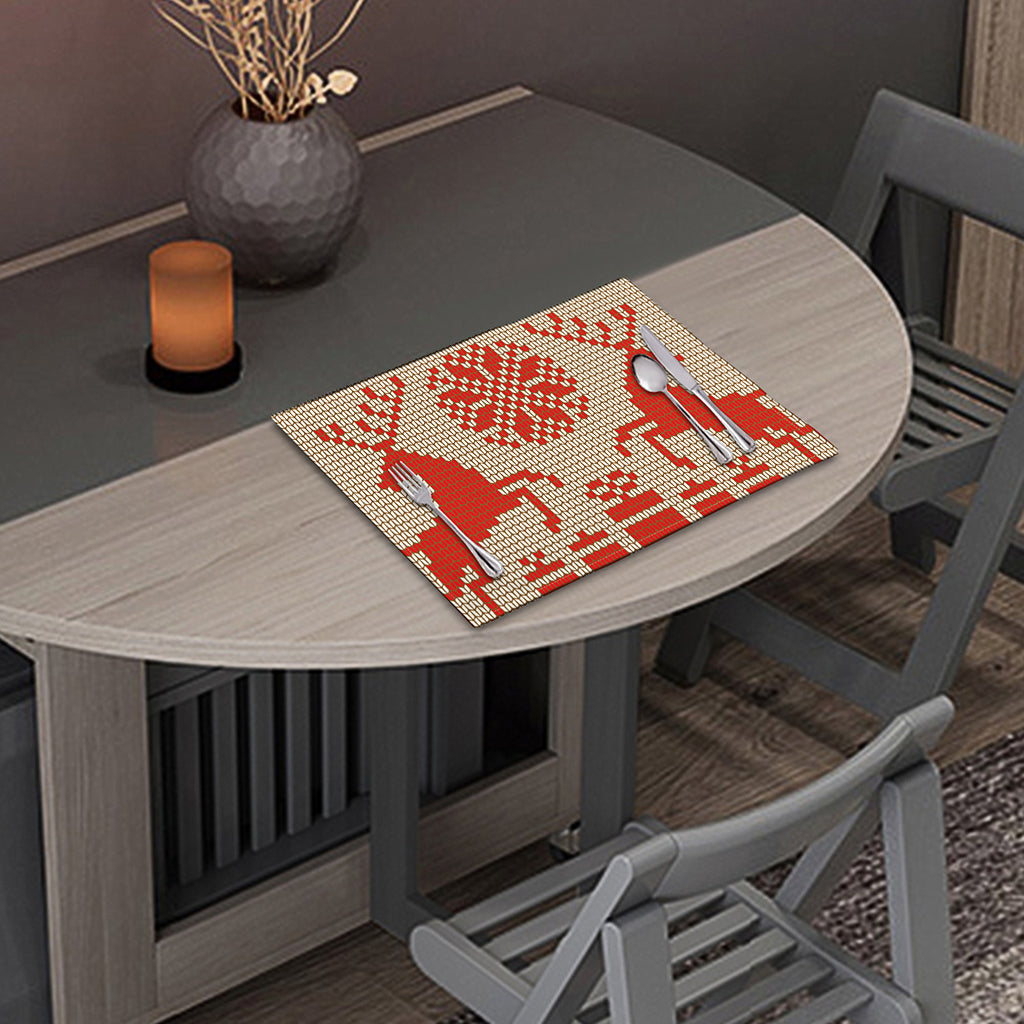 Xmas Deer Knitted Print Placemat
