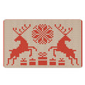 Xmas Deer Knitted Print Polyester Doormat