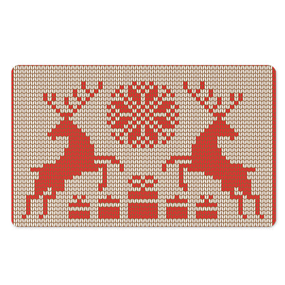 Xmas Deer Knitted Print Polyester Doormat