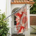 Xmas Deer Knitted Print Polyester Flag