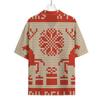 Xmas Deer Knitted Print Rayon Hawaiian Shirt
