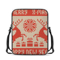 Xmas Deer Knitted Print Rectangular Crossbody Bag