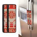 Xmas Deer Knitted Print Refrigerator Handle Covers