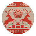 Xmas Deer Knitted Print Round Blanket