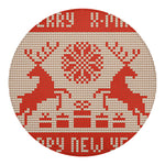 Xmas Deer Knitted Print Round Blanket