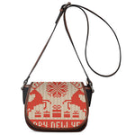 Xmas Deer Knitted Print Saddle Bag