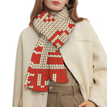 Xmas Deer Knitted Print Scarf