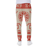 Xmas Deer Knitted Print Scuba Joggers