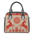 Xmas Deer Knitted Print Shoulder Handbag