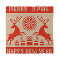Xmas Deer Knitted Print Silk Bandana