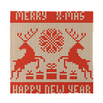 Xmas Deer Knitted Print Silk Bandana