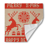 Xmas Deer Knitted Print Silk Bandana