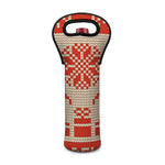 Xmas Deer Knitted Print Single Neoprene Wine Tote