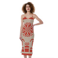 Xmas Deer Knitted Print Slim Fit Midi Cami Dress