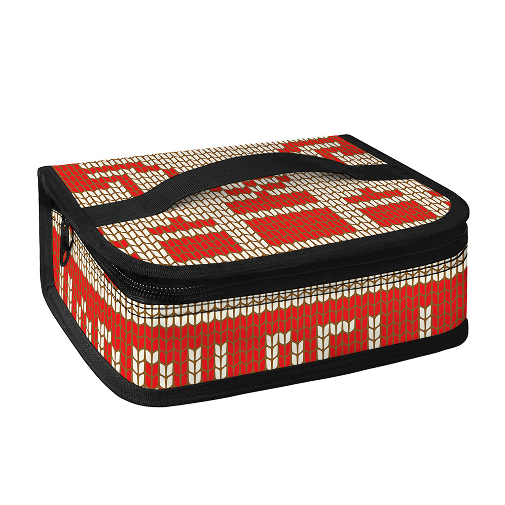 Xmas Deer Knitted Print Small Lunch Bag